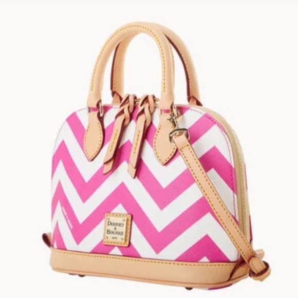 Dooney & Bourke Chevron Bitsy Bag Fuchsia - Picture 13 of 13